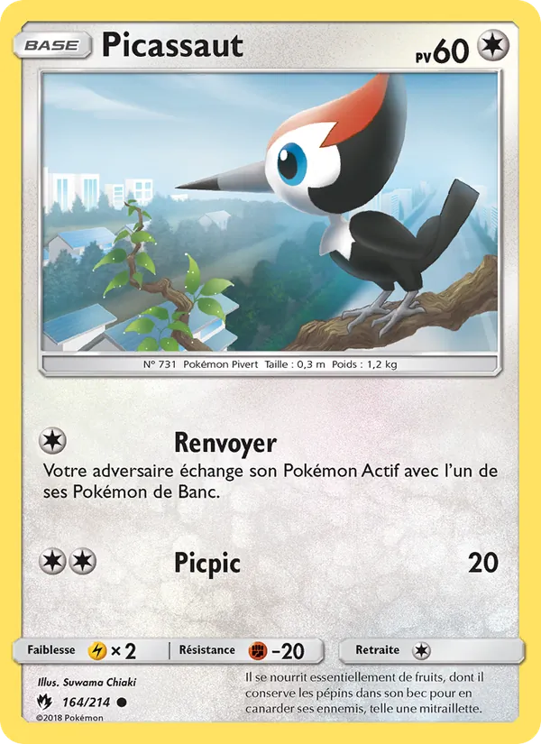 Carte Pokémon Picassaut de l'extension Tonnerre Perdu