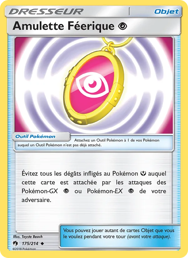 Carte Pokémon Amulette Féerique Psychic de l'extension Tonnerre Perdu