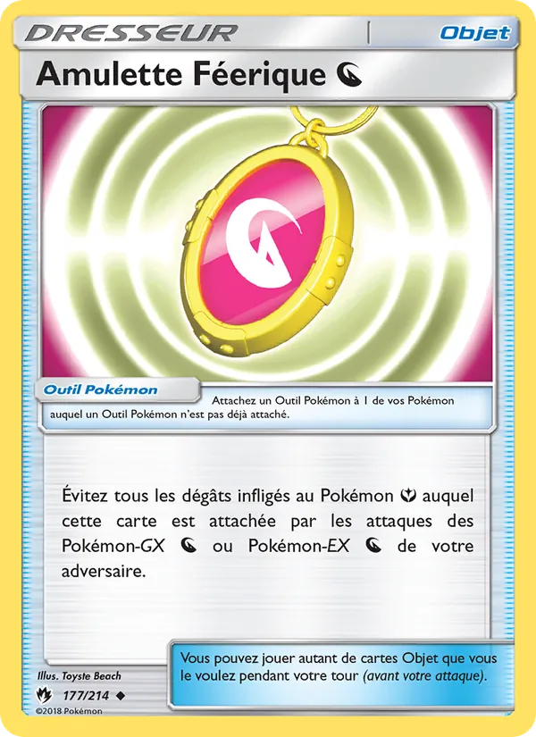Carte Pokémon Amulette Féerique Dragon de l'extension Tonnerre Perdu