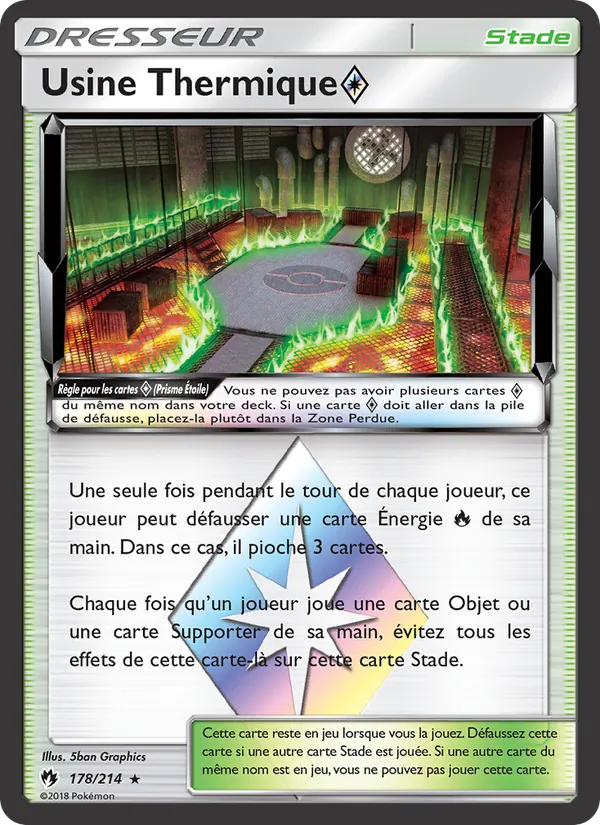 Carte Pokémon Usine Thermique ◇ de l'extension Tonnerre Perdu