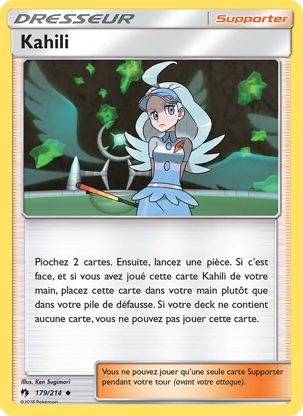 Carte Pokémon Kahili de l'extension Tonnerre Perdu