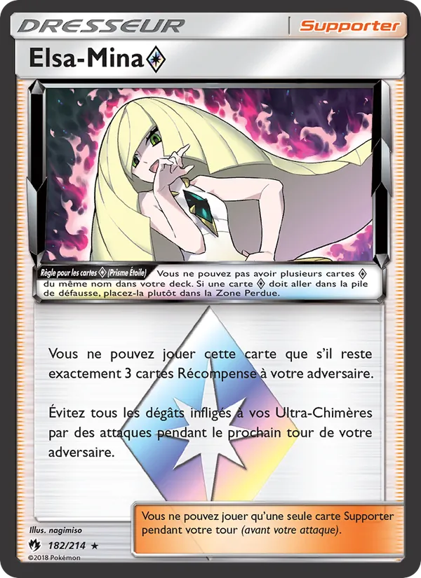 Carte Pokémon Elsa-Mina ◇ de l'extension Tonnerre Perdu