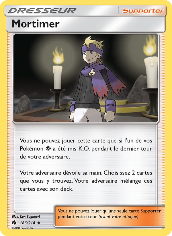 Carte Pokémon Mortimer de l'extension Tonnerre Perdu