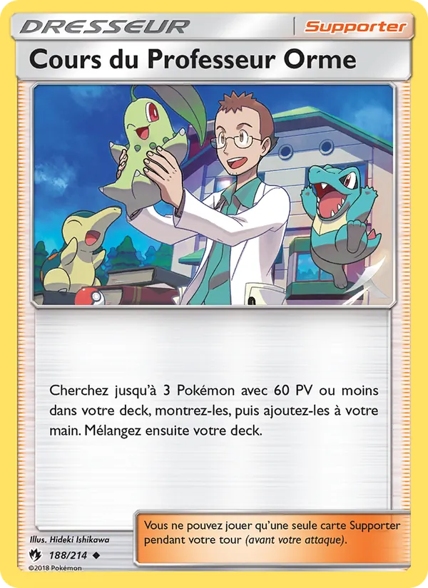 Carte Pokémon Cours du Professeur Orme de l'extension Tonnerre Perdu