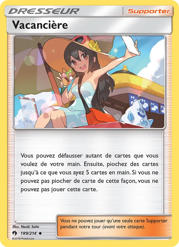 Carte Pokémon Vacancière de l'extension Tonnerre Perdu