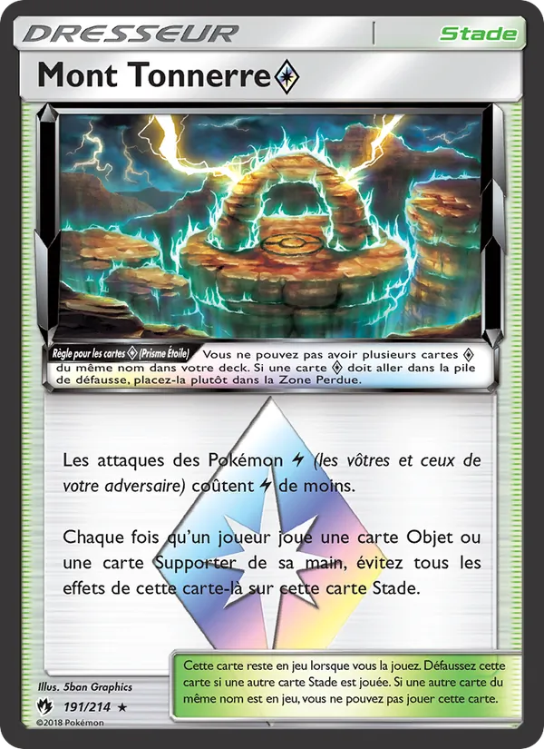 Carte Pokémon Mont Tonnerre ◇ de l'extension Tonnerre Perdu