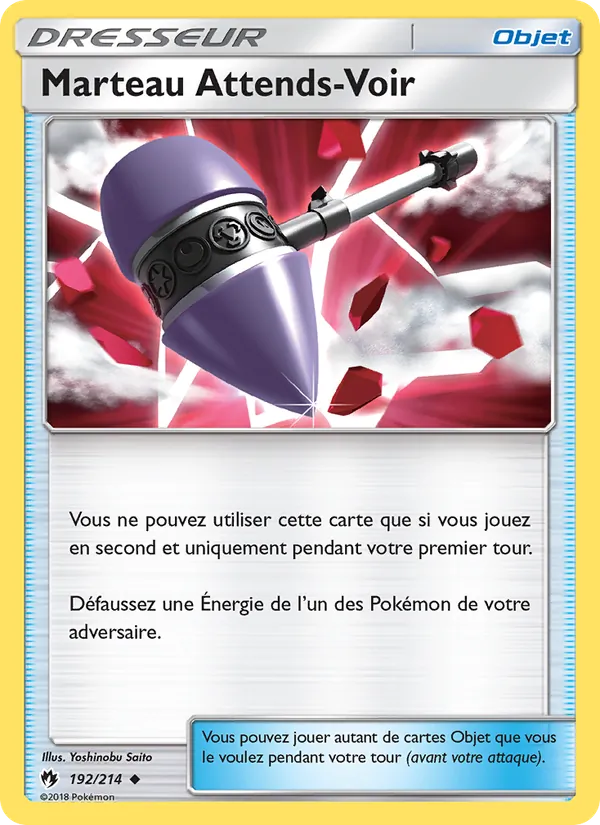 Carte Pokémon Marteau Attends Voir de l'extension Tonnerre Perdu