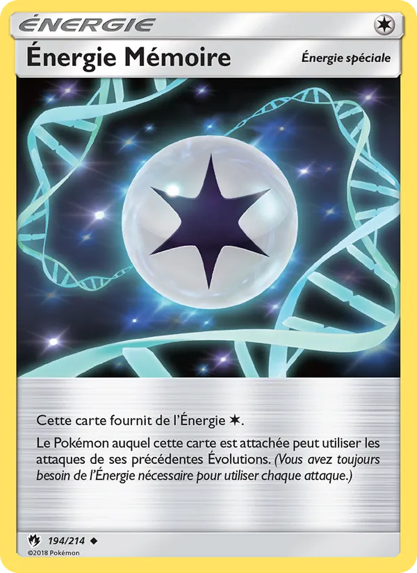Carte Pokémon Énergie Mémoire de l'extension Tonnerre Perdu