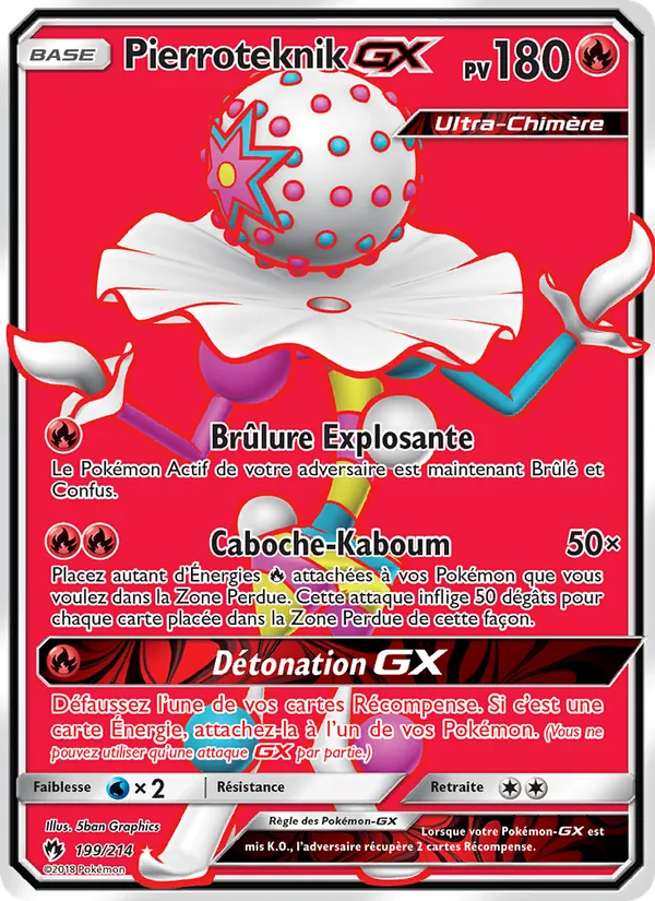 Carte Pokémon Pierroteknik GX de l'extension Tonnerre Perdu