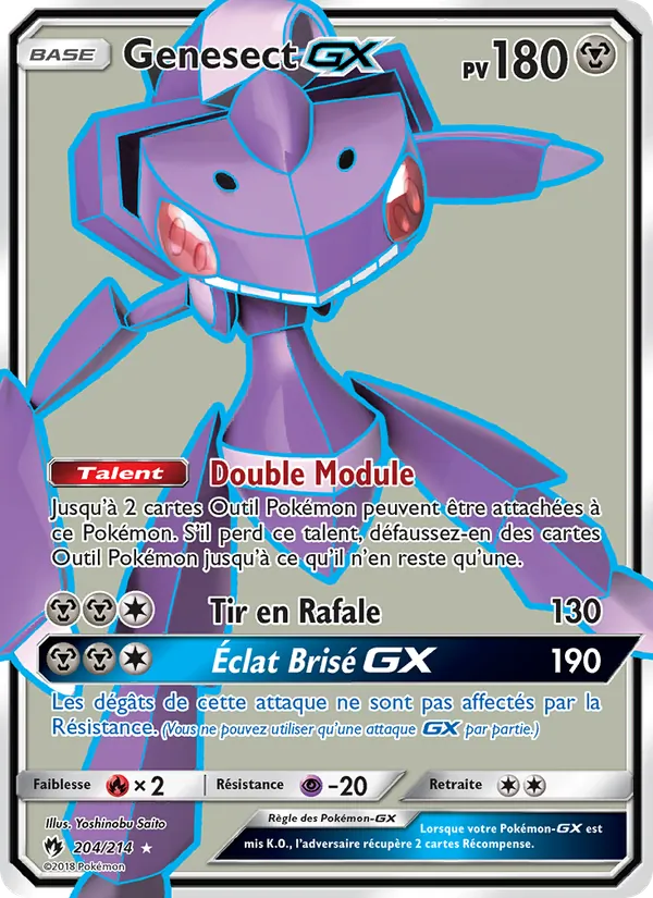 Carte Pokémon Genesect GX de l'extension Tonnerre Perdu