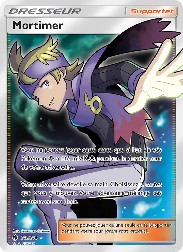 Carte Pokémon Mortimer de l'extension Tonnerre Perdu