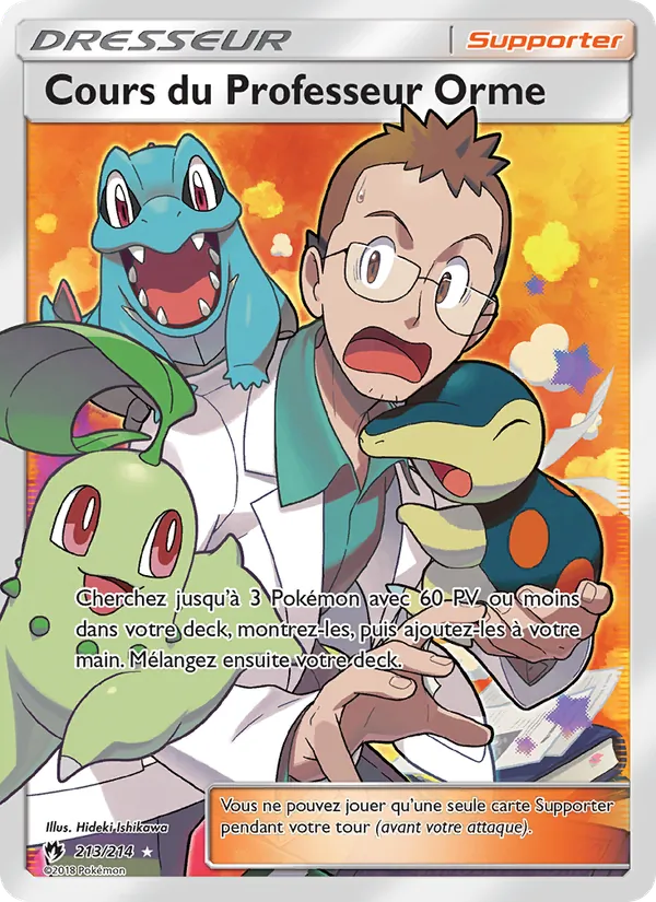 Carte Pokémon Cours du Professeur Orme de l'extension Tonnerre Perdu