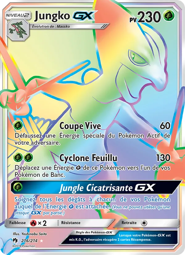 Carte Pokémon Jungko GX de l'extension Tonnerre Perdu