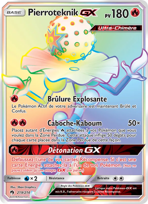 Carte Pokémon Pierroteknik GX de l'extension Tonnerre Perdu