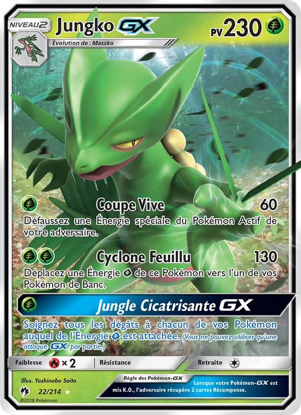 Carte Pokémon Jungko GX de l'extension Tonnerre Perdu