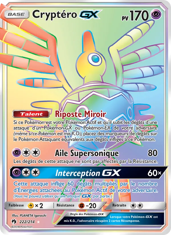 Carte Pokémon Cryptéro GX de l'extension Tonnerre Perdu
