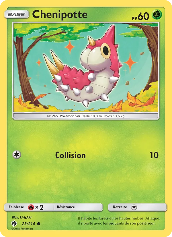Carte Pokémon Chenipotte de l'extension Tonnerre Perdu