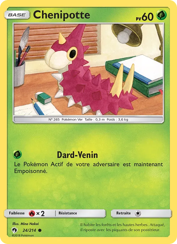 Carte Pokémon Chenipotte de l'extension Tonnerre Perdu