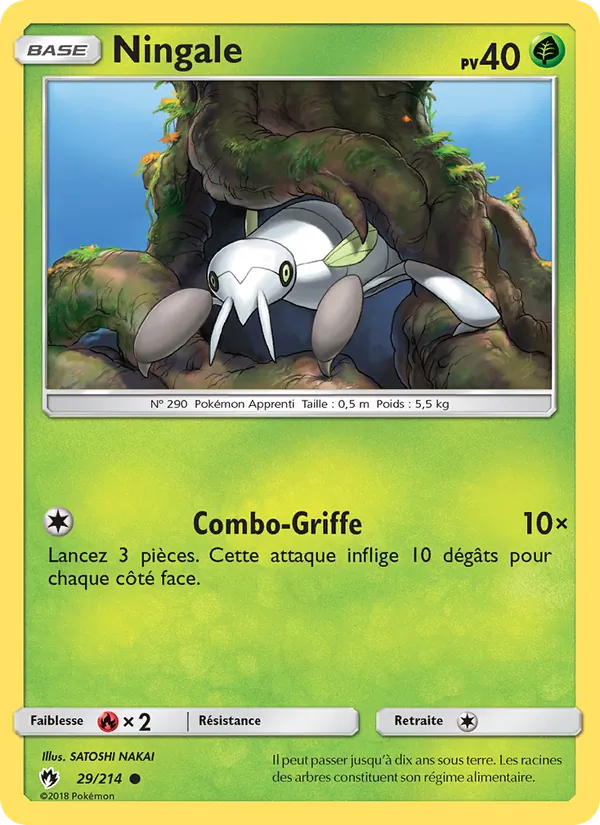 Carte Pokémon Ningale de l'extension Tonnerre Perdu