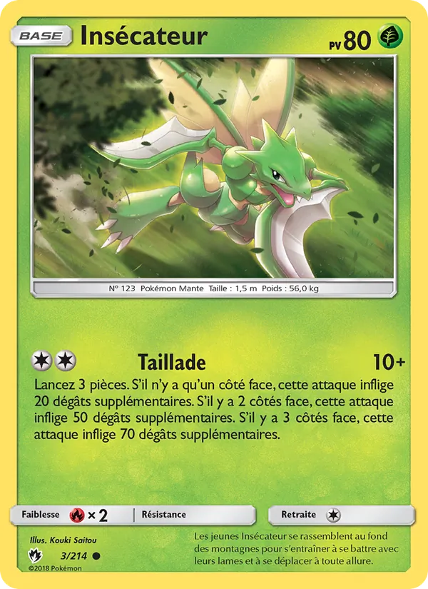 Carte Pokémon Insécateur de l'extension Tonnerre Perdu
