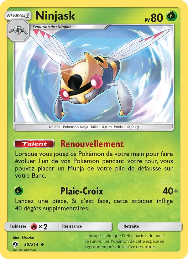 Carte Pokémon Ninjask de l'extension Tonnerre Perdu