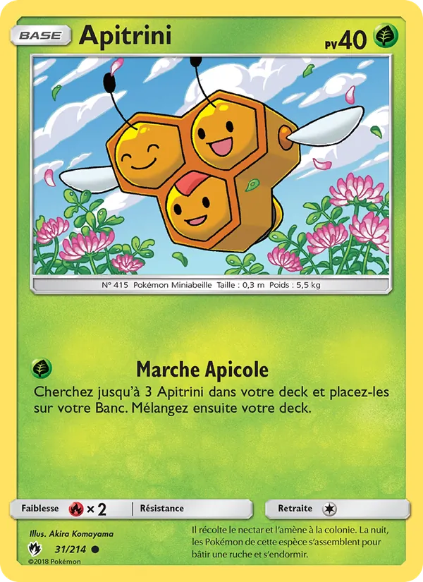 Carte Pokémon Apitrini de l'extension Tonnerre Perdu