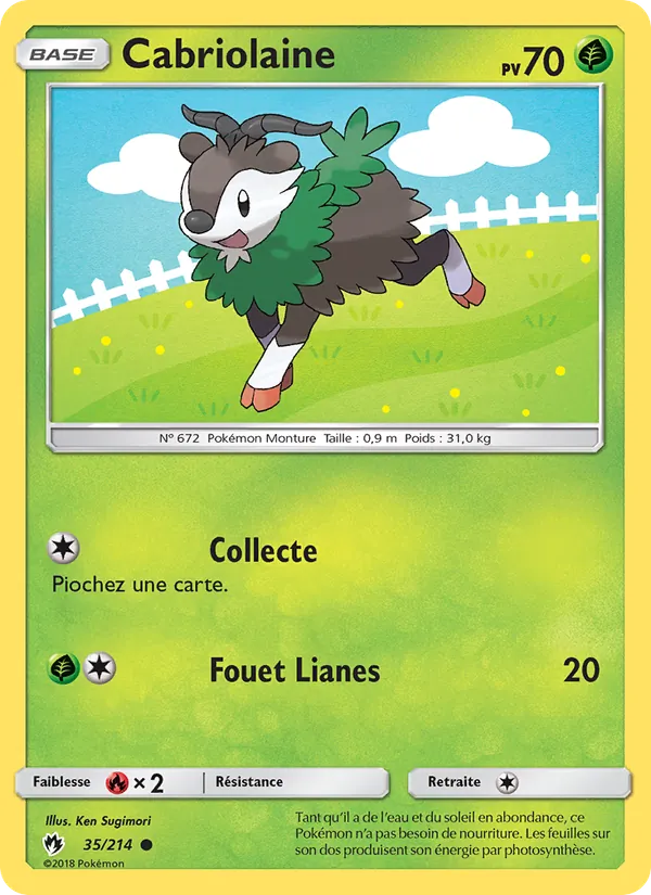Carte Pokémon Cabriolaine de l'extension Tonnerre Perdu