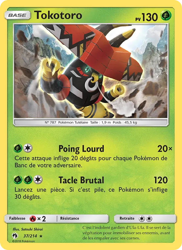 Carte Pokémon Tokotoro de l'extension Tonnerre Perdu