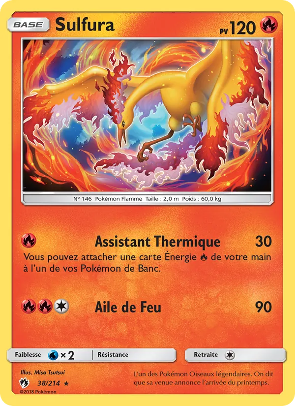 Carte Pokémon Sulfura de l'extension Tonnerre Perdu
