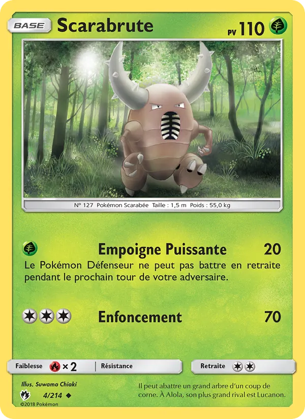 Carte Pokémon Scarabrute de l'extension Tonnerre Perdu