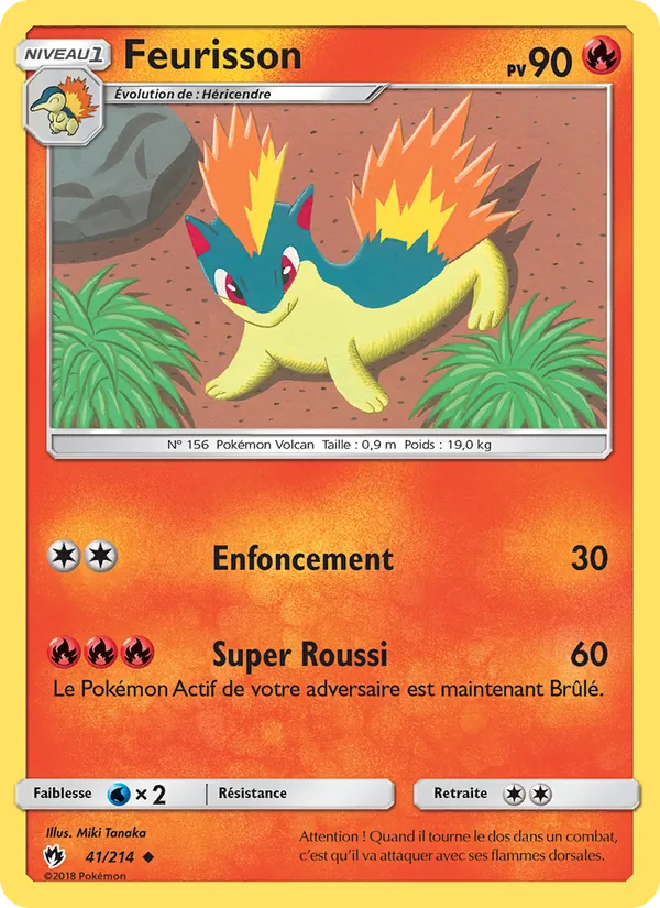 Carte Pokémon Feurisson de l'extension Tonnerre Perdu