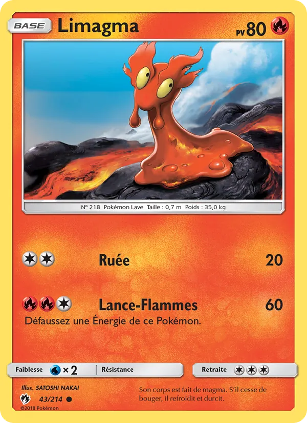 Carte Pokémon Limagma de l'extension Tonnerre Perdu