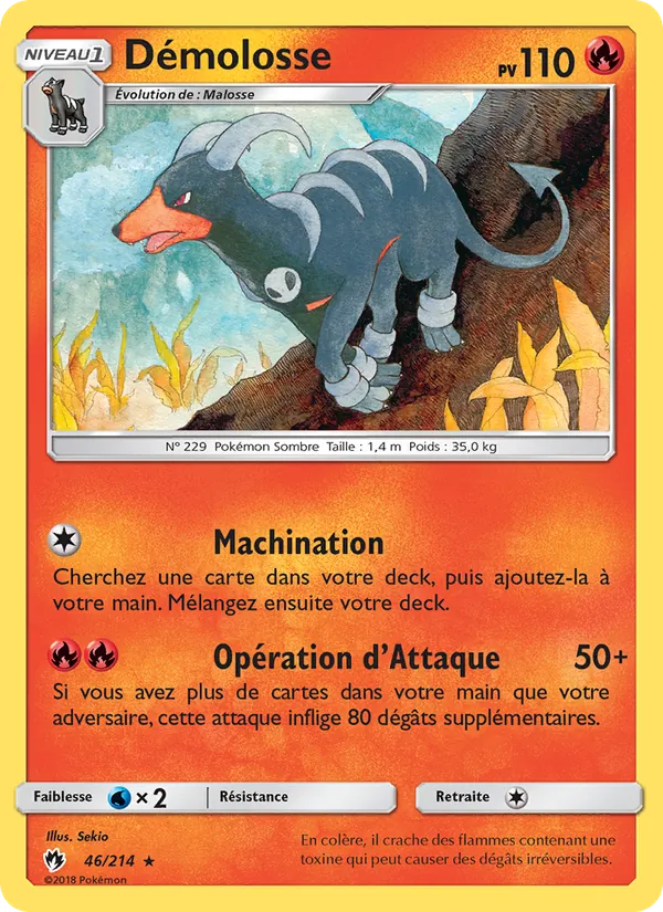 Carte Pokémon Démolosse de l'extension Tonnerre Perdu