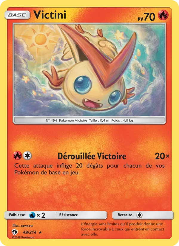 Carte Pokémon Victini de l'extension Tonnerre Perdu