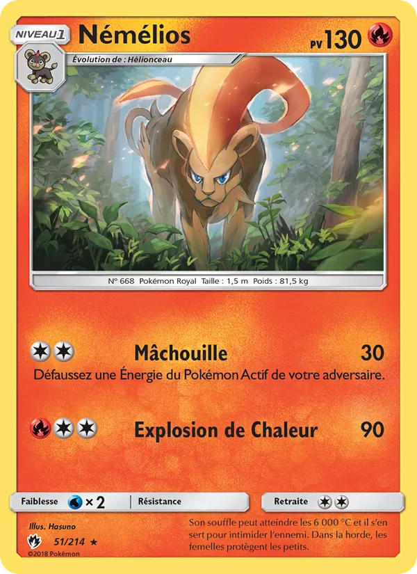 Carte Pokémon Némélios de l'extension Tonnerre Perdu