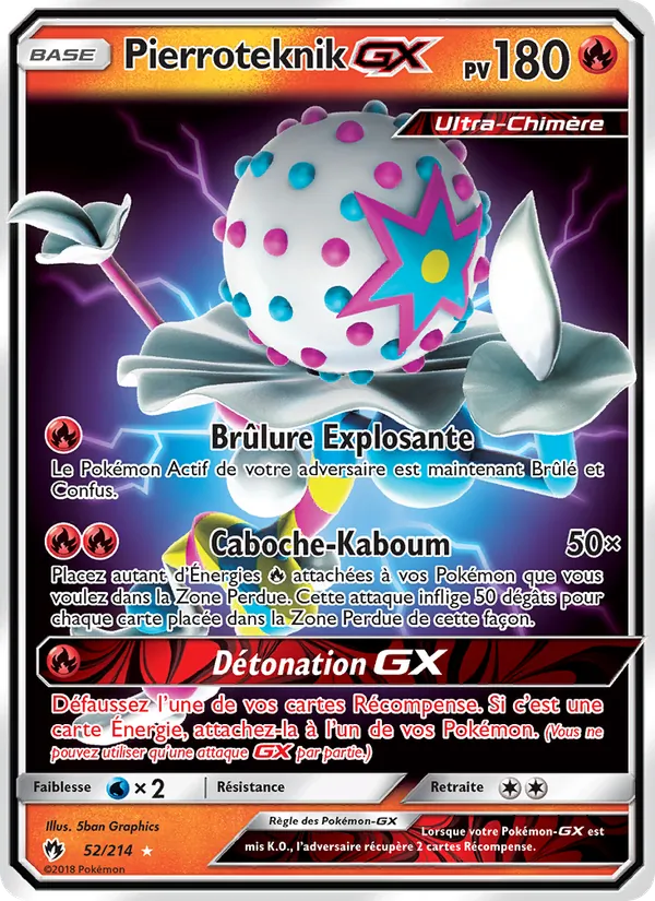 Carte Pokémon Pierroteknik GX de l'extension Tonnerre Perdu