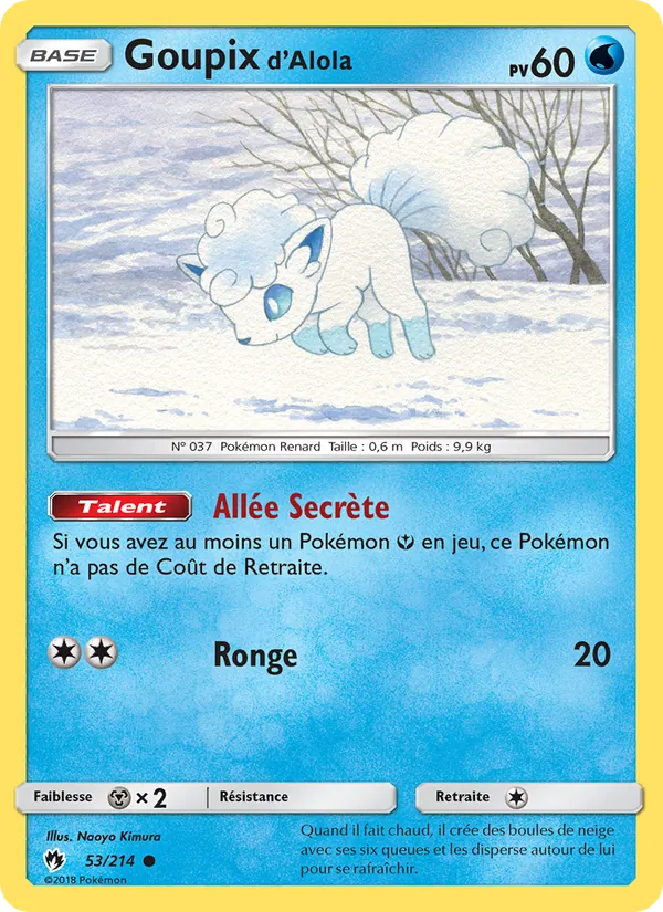 Carte Pokémon Goupix d’Alola de l'extension Tonnerre Perdu