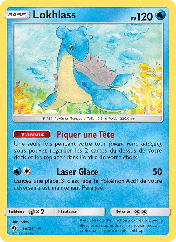 Carte Pokémon Lokhlass de l'extension Tonnerre Perdu
