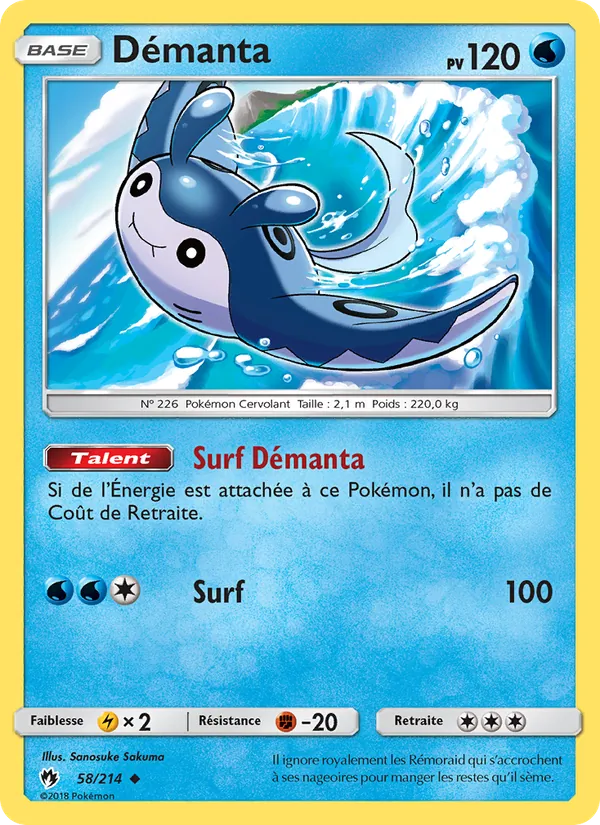 Carte Pokémon Démanta de l'extension Tonnerre Perdu