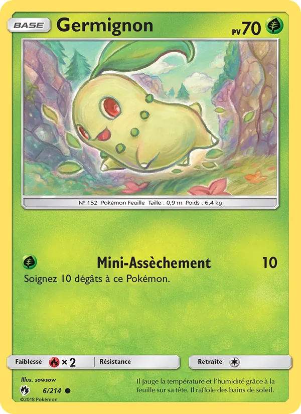 Carte Pokémon Germignon de l'extension Tonnerre Perdu