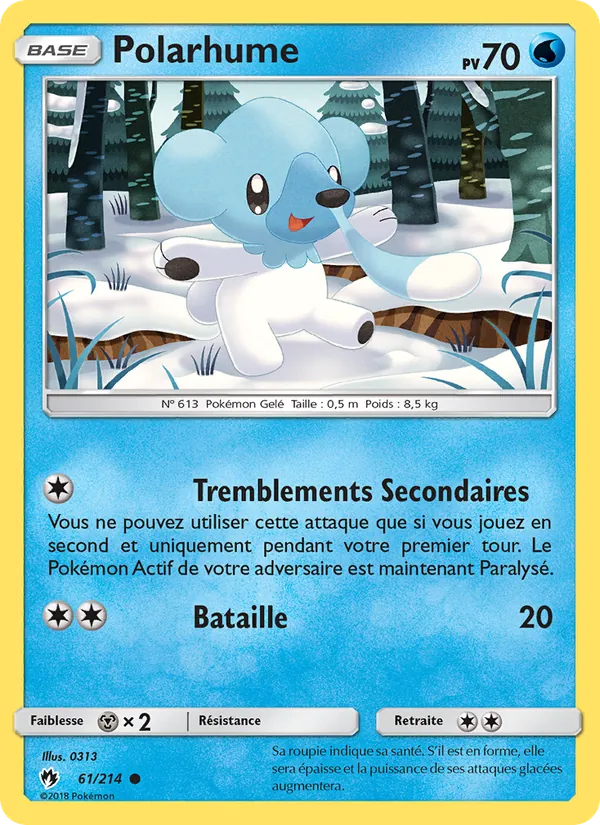 Carte Pokémon Polarhume de l'extension Tonnerre Perdu