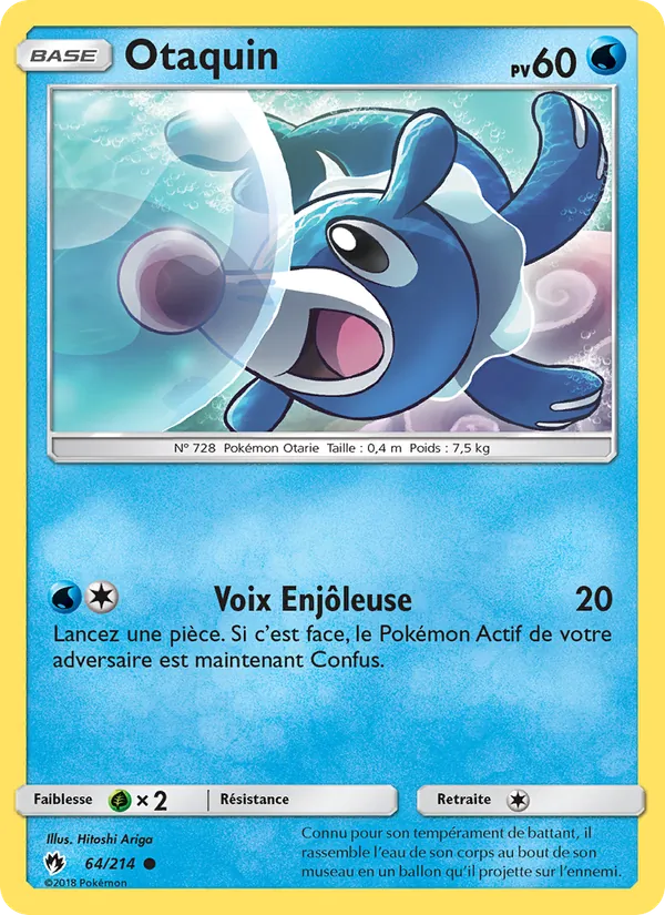 Carte Pokémon Otaquin de l'extension Tonnerre Perdu