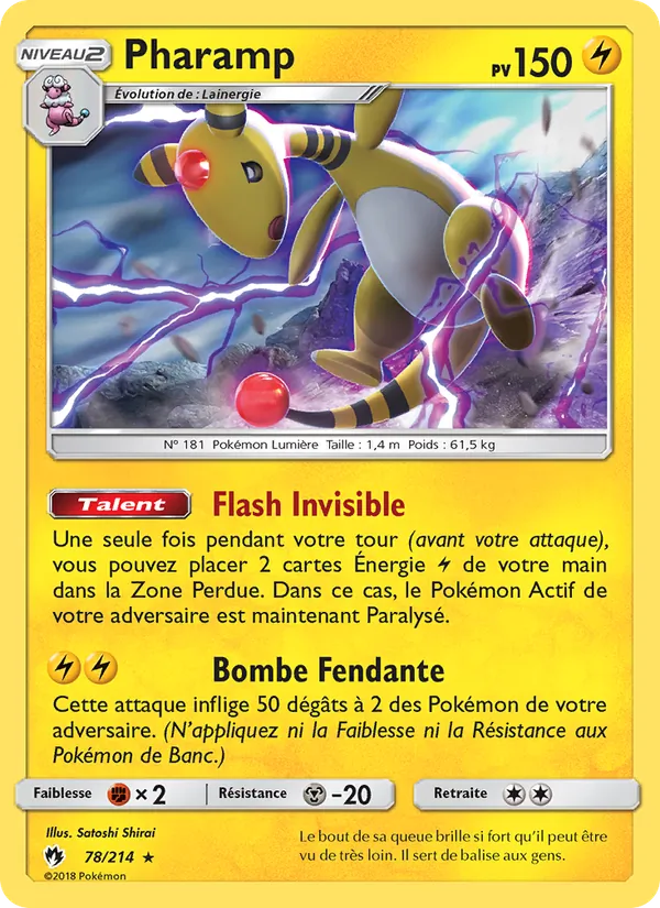 Carte Pokémon Pharamp de l'extension Tonnerre Perdu