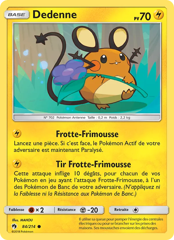 Carte Pokémon Dedenne de l'extension Tonnerre Perdu