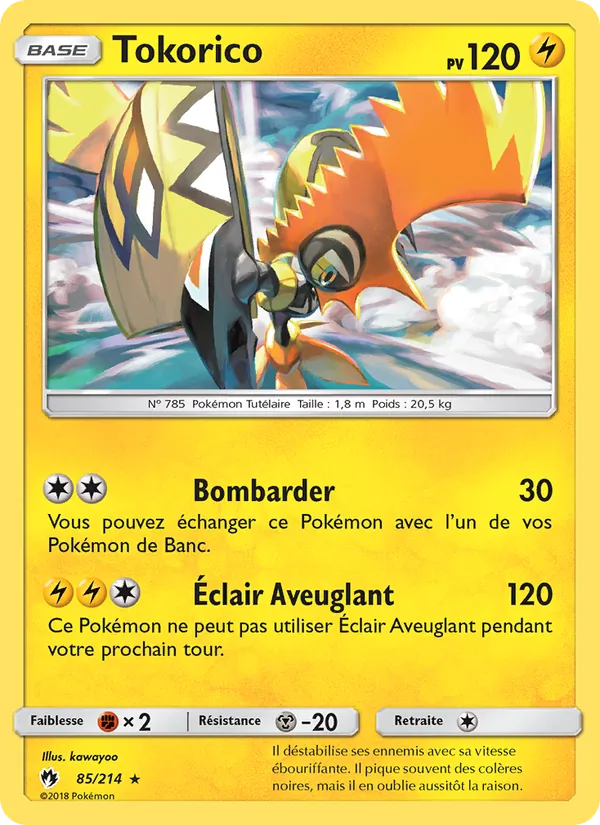 Carte Pokémon Tokorico de l'extension Tonnerre Perdu