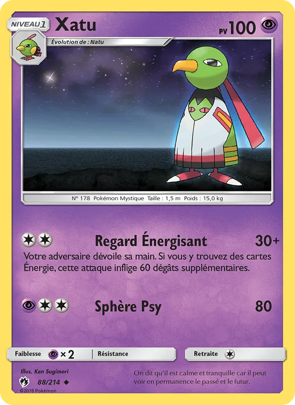 Carte Pokémon Xatu de l'extension Tonnerre Perdu