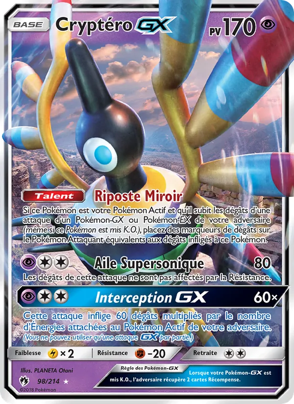 Carte Pokémon Cryptéro GX de l'extension Tonnerre Perdu