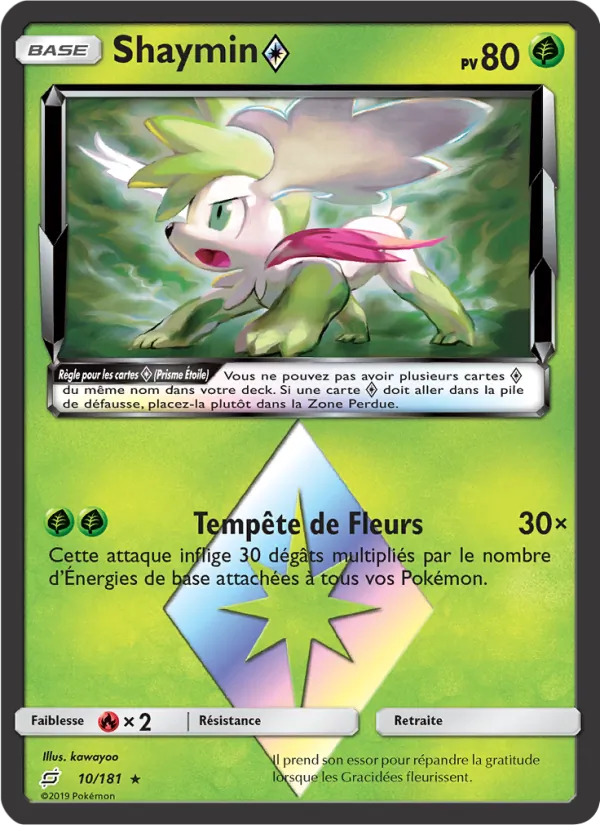 Carte Pokémon Shaymin ◇ de l'extension Duo de Choc
