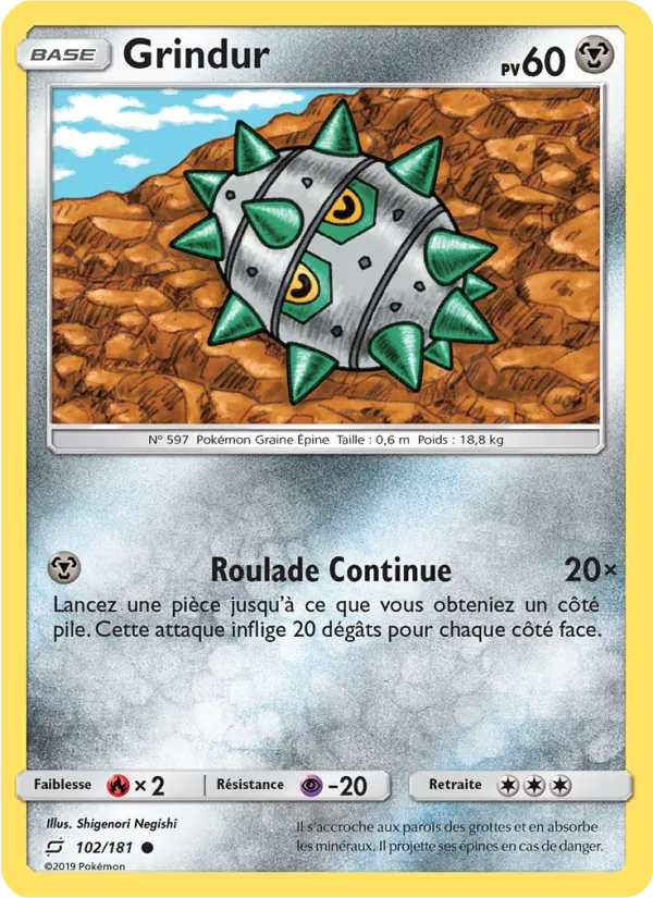 Carte Pokémon Grindur de l'extension Duo de Choc