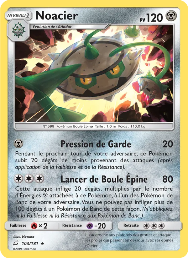 Carte Pokémon Noacier de l'extension Duo de Choc